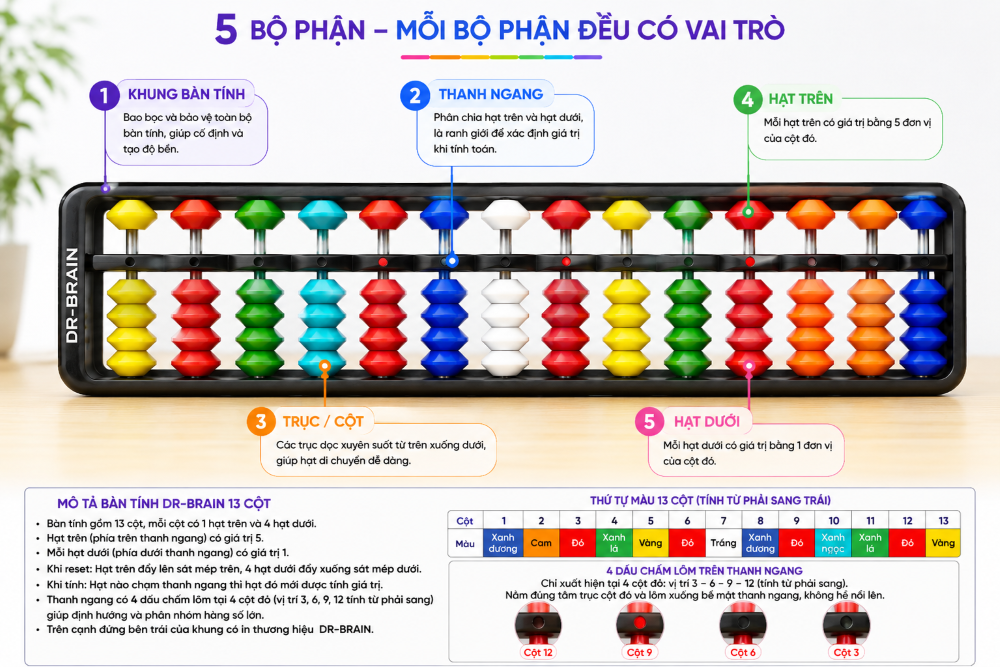 5 bộ phận bàn tính DR-BRAIN
